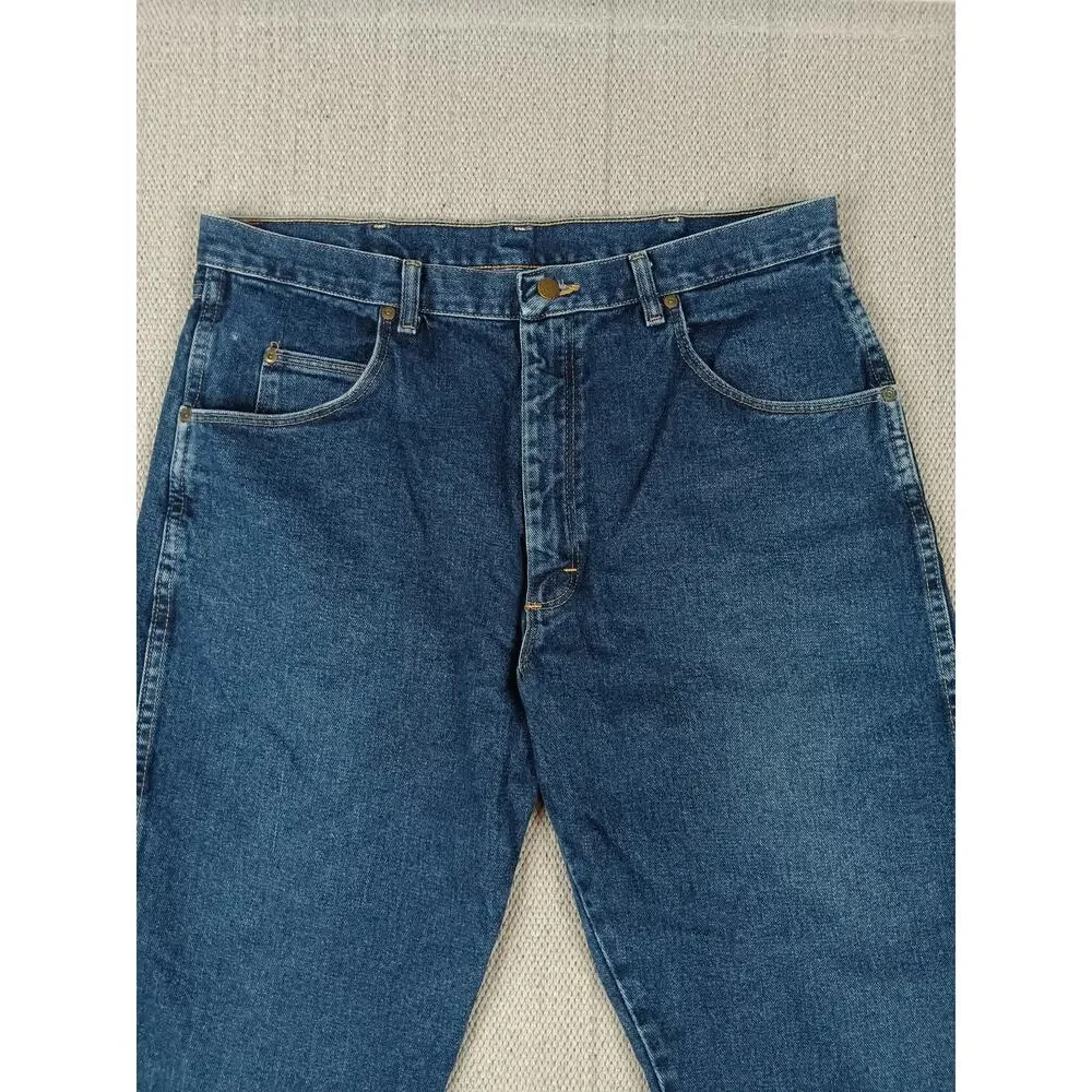 Wrangler‎ Rugged Wear Jeans Mens 36X30 Dark Blue Relaxed Straight Work Casual